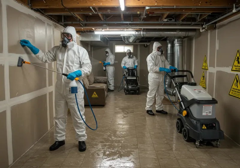 Basement Moisture Removal and Structural Drying process in Shell Knob, MO